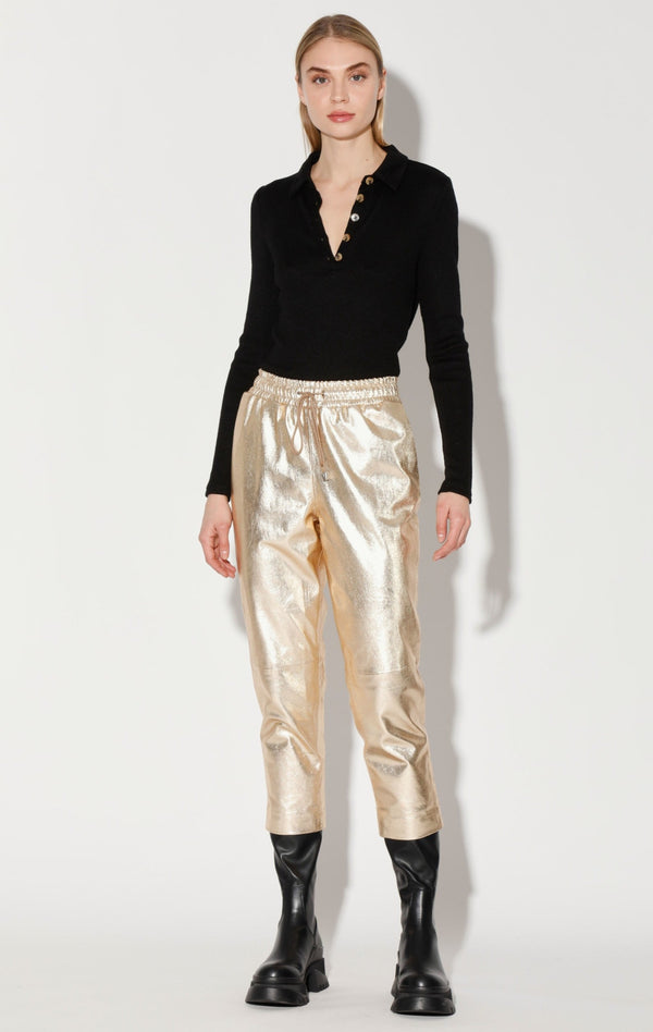 Minh Jogger, Gold - Leather
