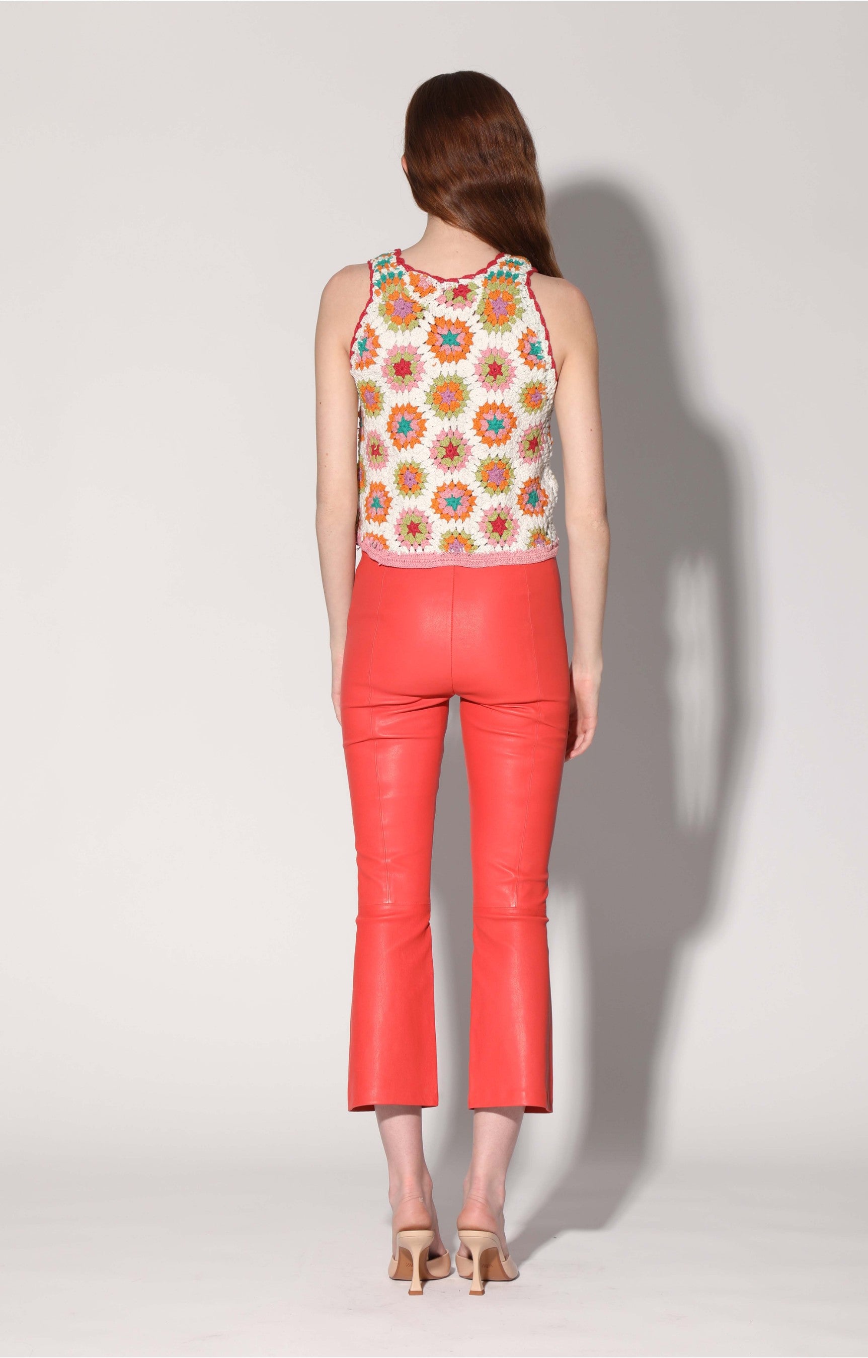 Lori Pant, Coral - Stretch Leather