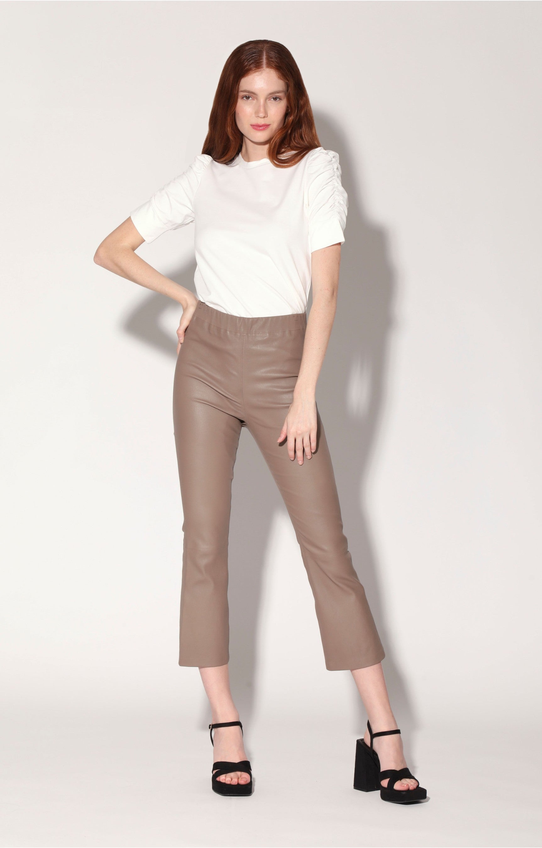 Lori Pant, Sand - Stretch Leather