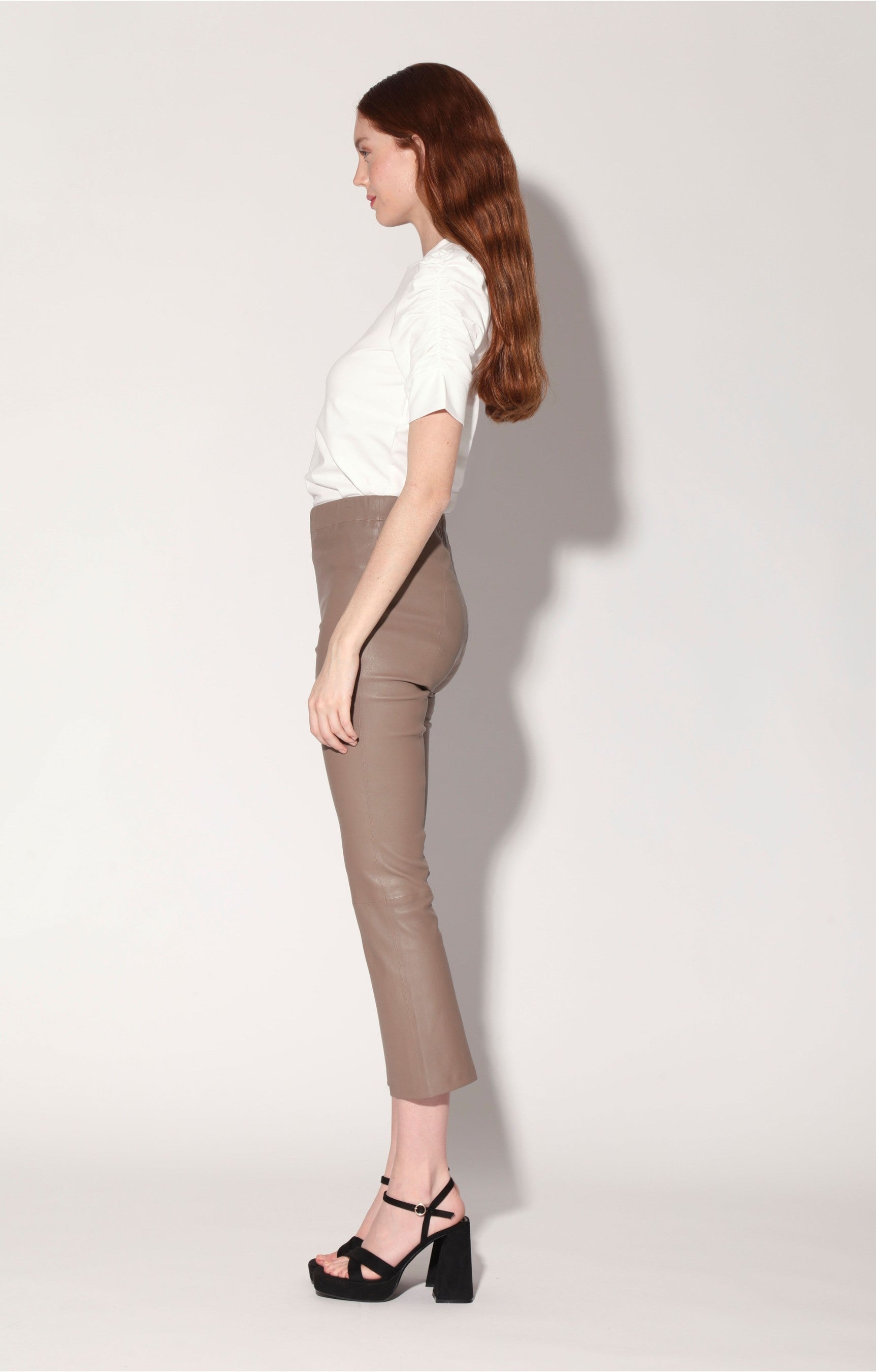 Lori Pant, Sand - Stretch Leather