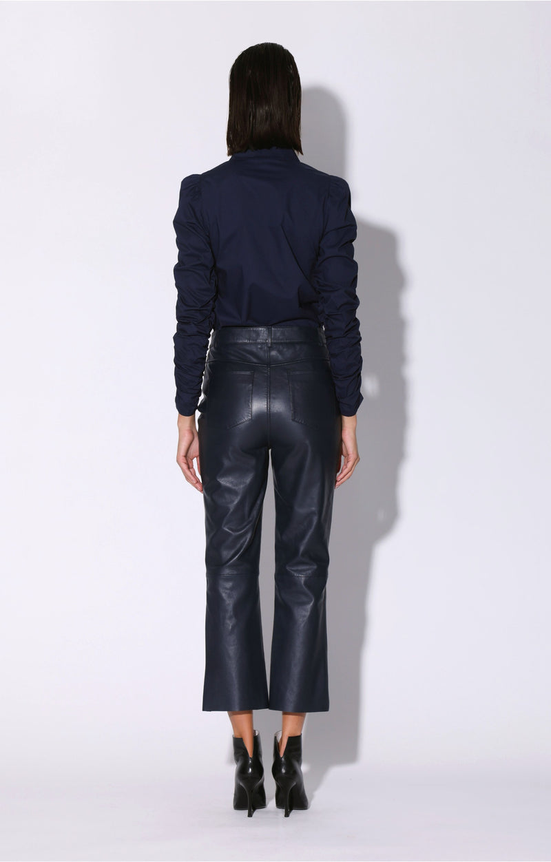 Selma Pant, Navy - Leather