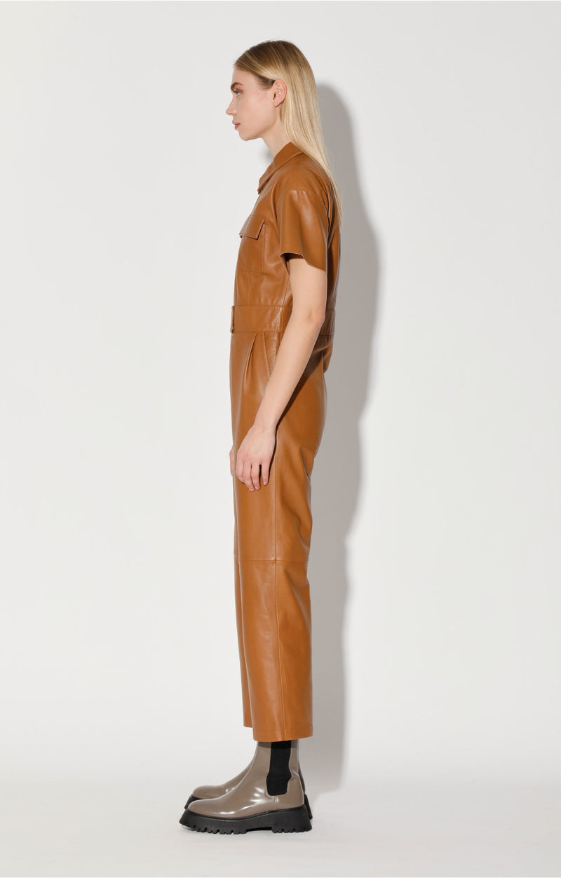 Ellie Jumpsuit, Camel - Leather