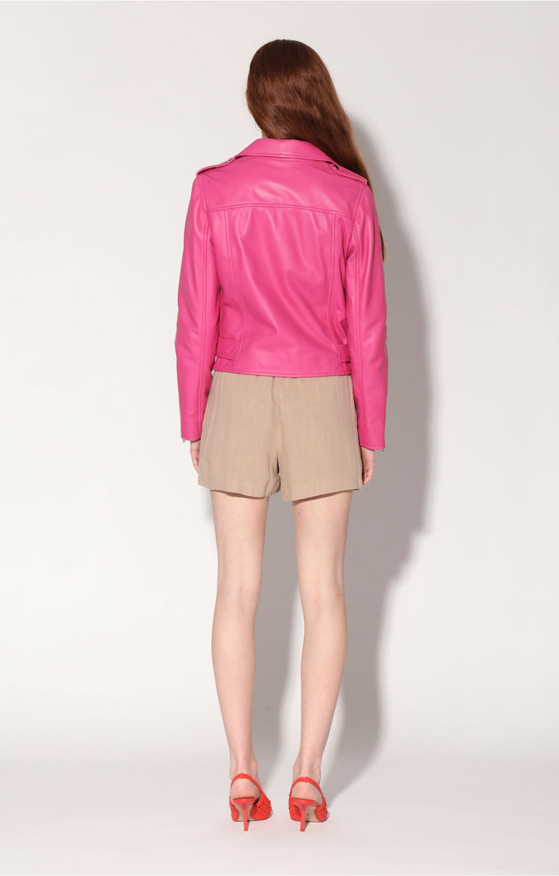 Kelsey Jacket, Bright Pink - Leather