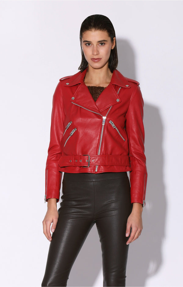 Flissy Jacket, Red - Leather