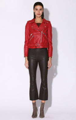 Flissy Jacket, Red - Leather