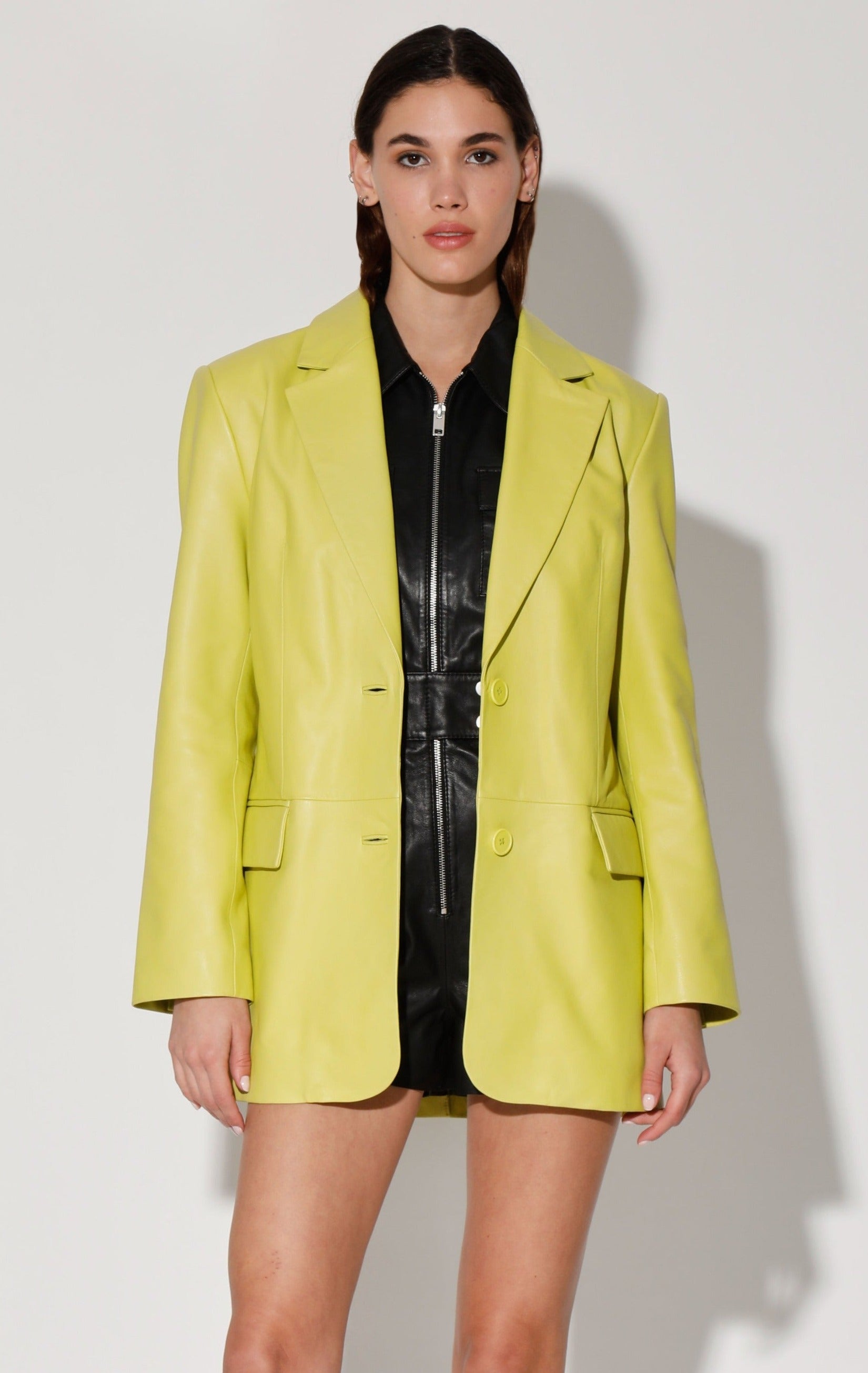 Kira Blazer, Key Lime - Leather