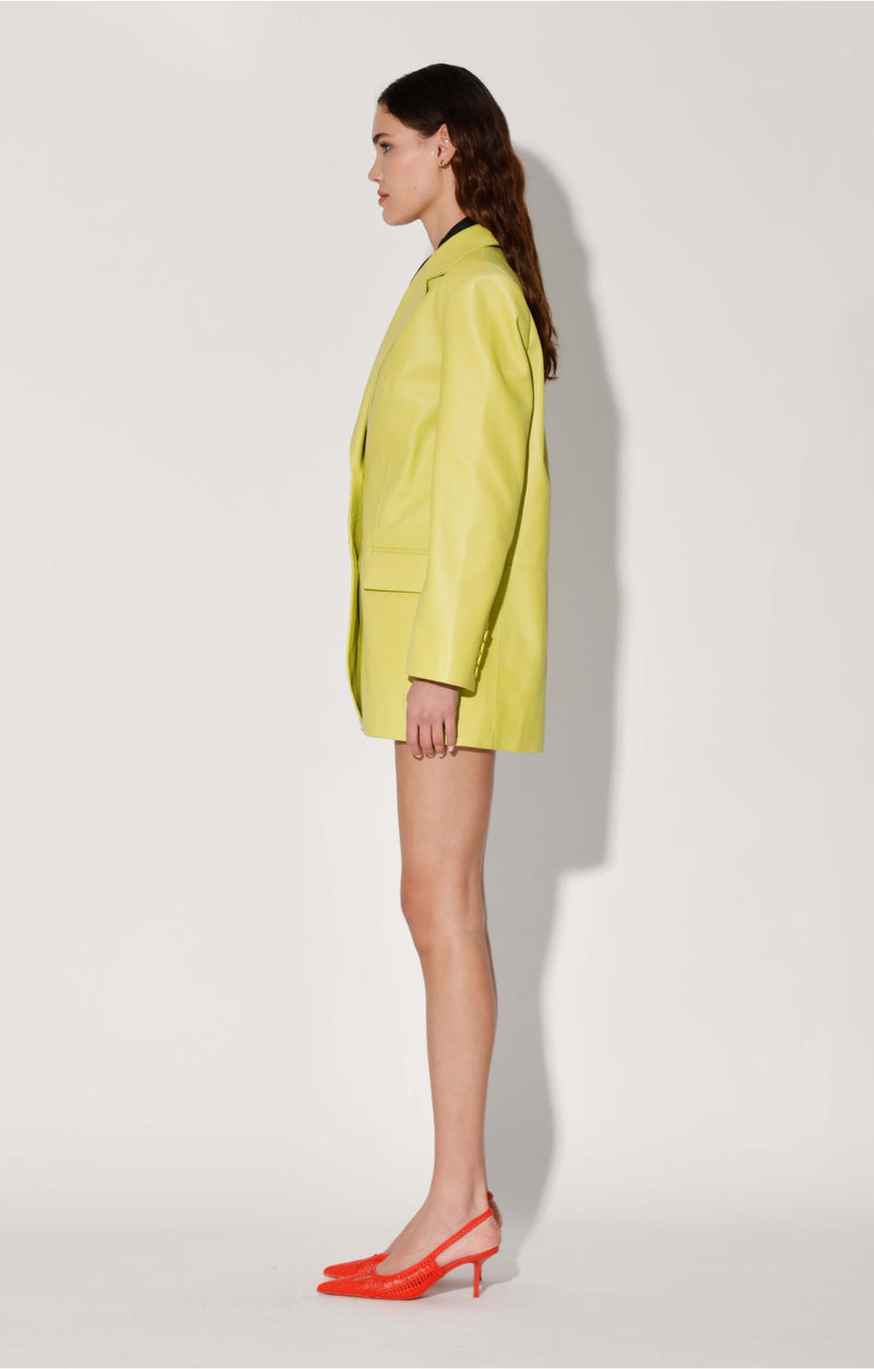 Kira Blazer, Key Lime - Leather