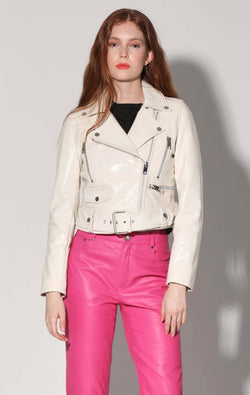 Nicole Jacket, Oyster Patent - Leather