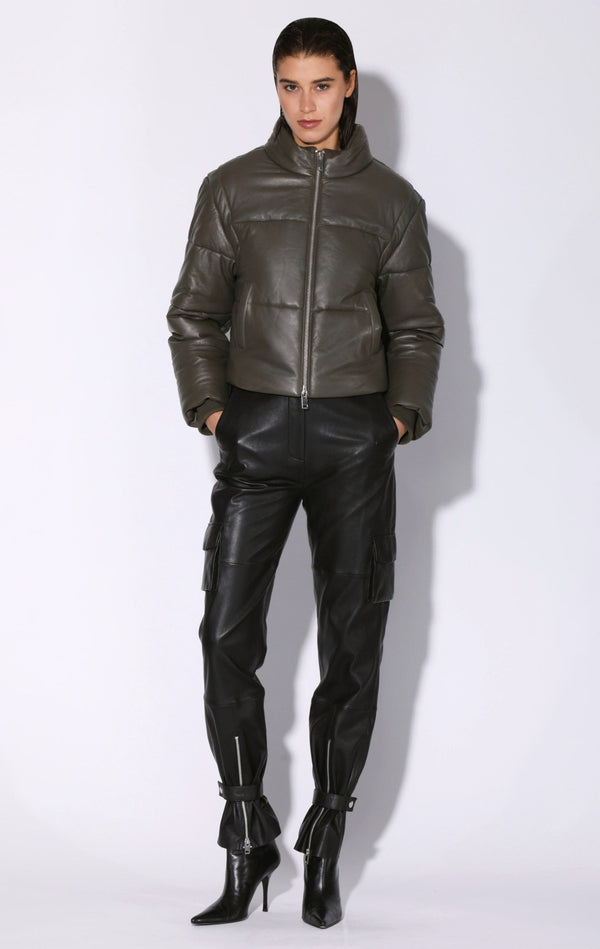 Lorenza Jacket, Moss - Leather