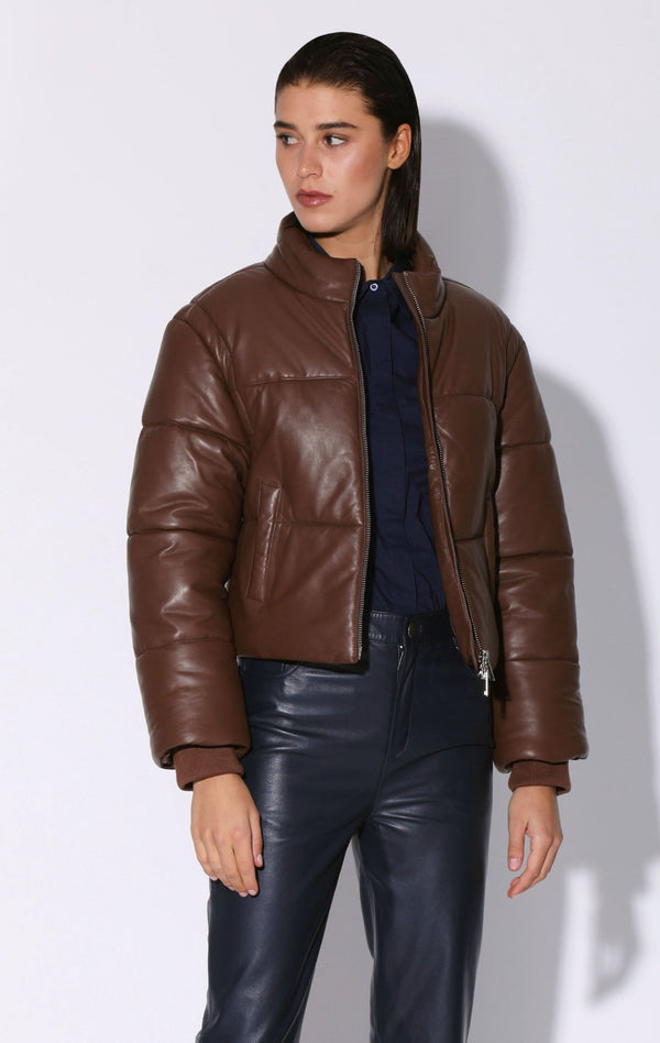 Lorenza Jacket, Walnut - Leather