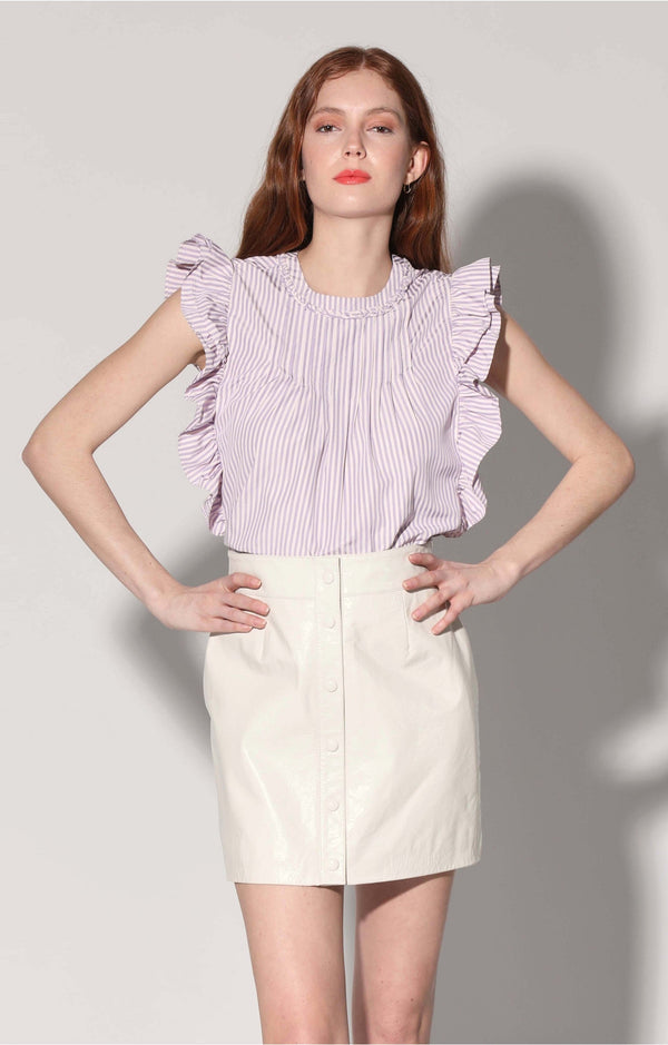 Amy Skirt, Oyster Patent - Leather (Spring 2023)