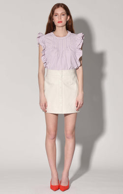 Amy Skirt, Oyster Patent - Leather