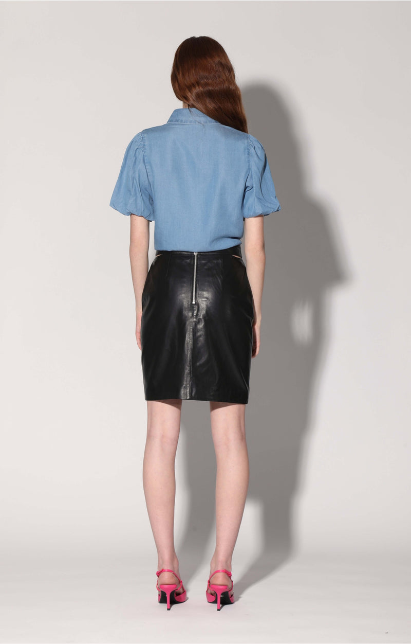 Viola Skirt, Black - Leather