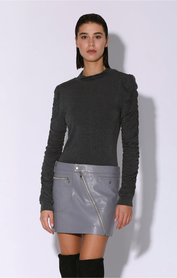Gavriel Skirt, Granite - Leather