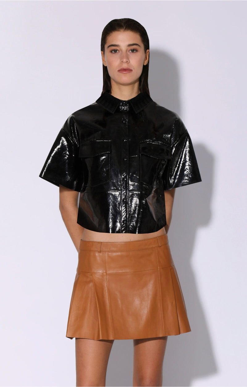 Dylan Top, Black - Patent Leather