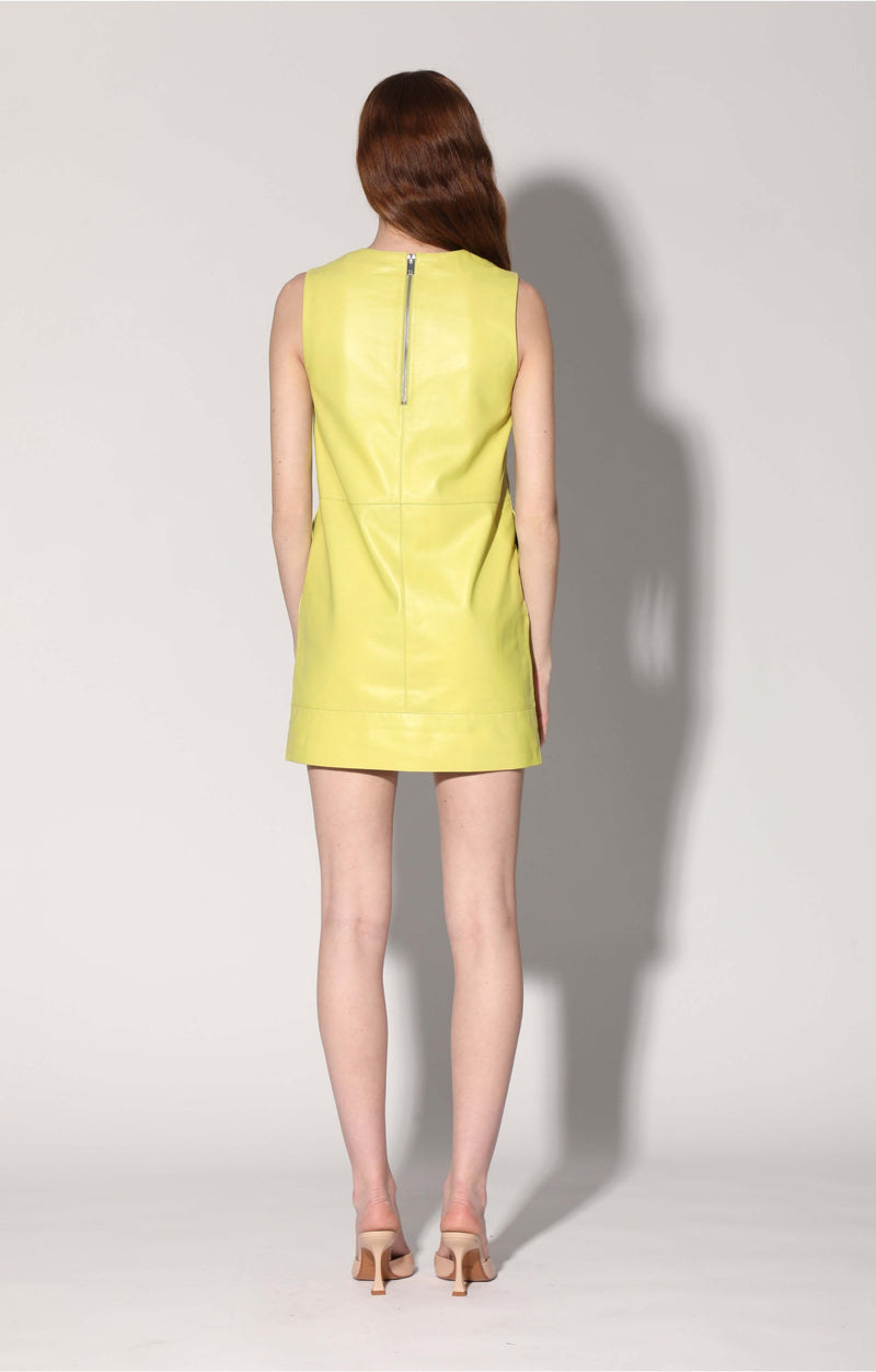 Demi Dress, Key Lime - Leather