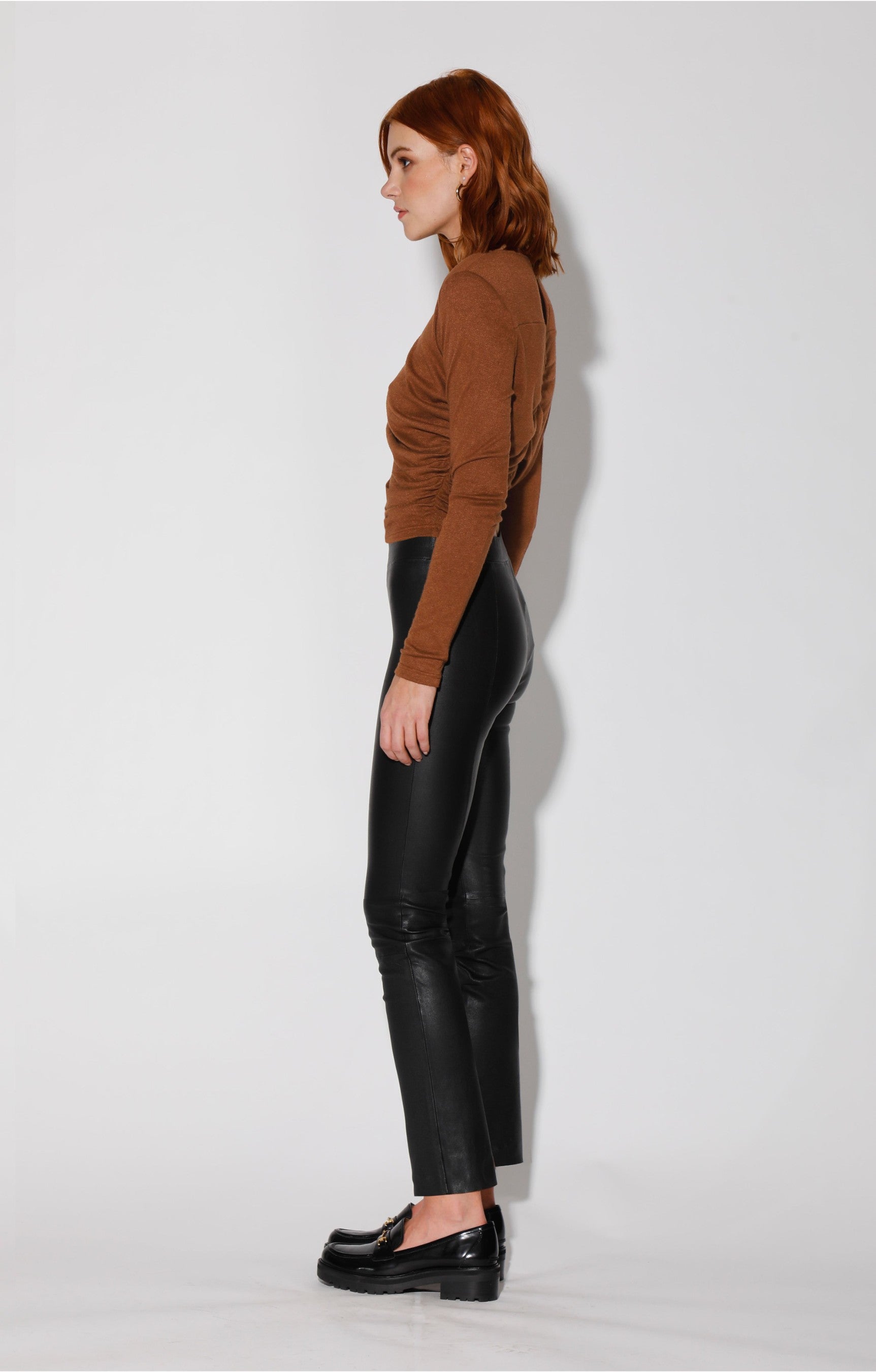 Karina Pant, Black - Stretch Leather