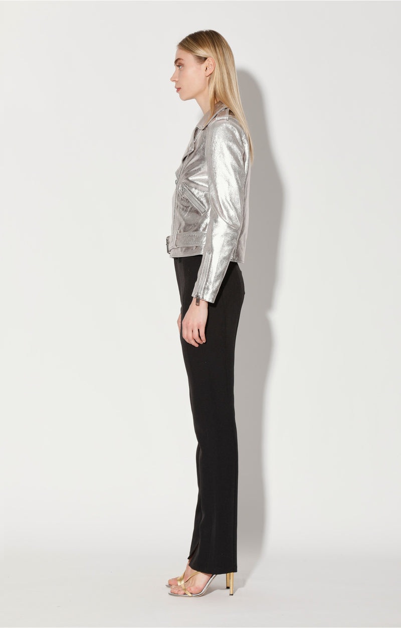 Allison Jacket, Silver - Leather